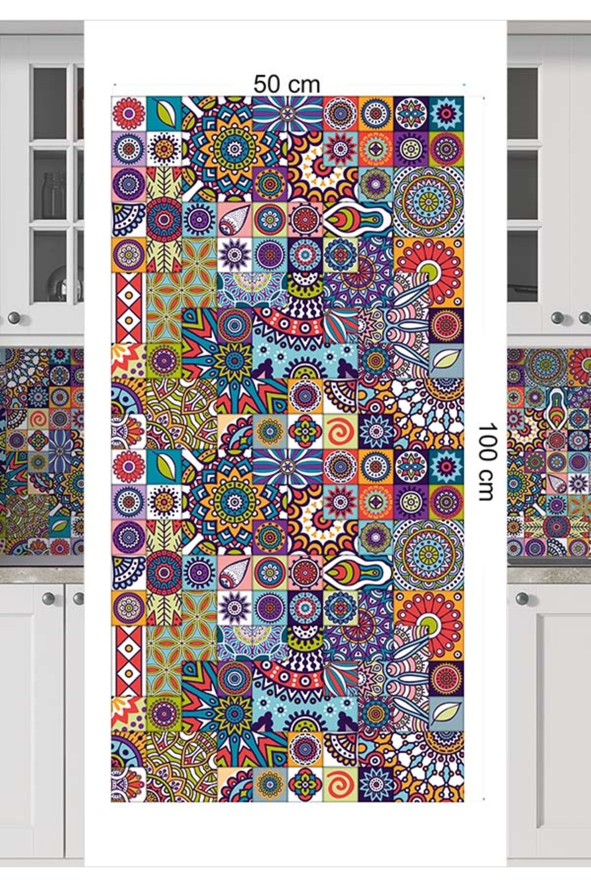 Mutfak Tezgah Arası Fayans Mat Folyo Kaplama Sticker 50x100 Cm M010