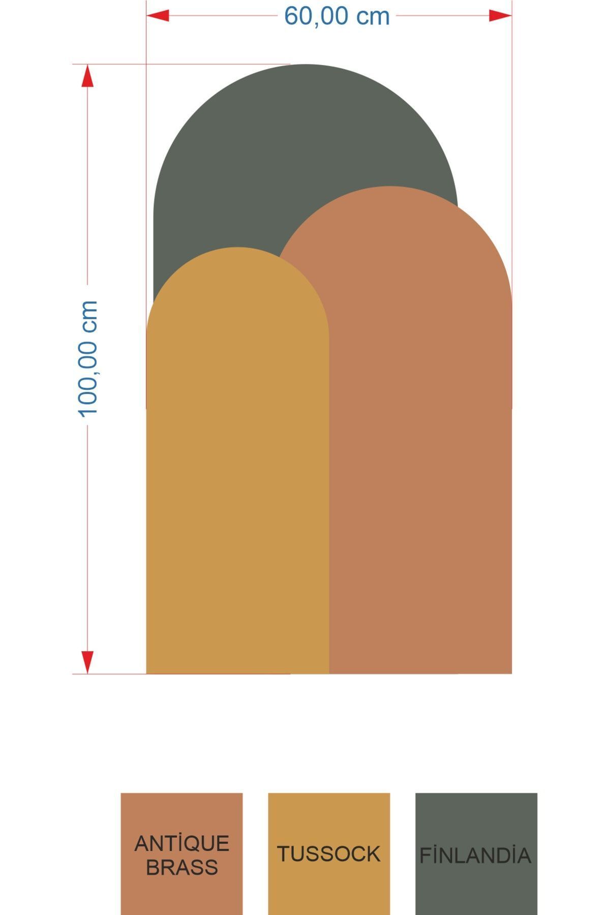 Bohem Oval Boho 3'lü Duvar Sticker - Şık ve Modern Dekorasyon İçin-Finlandia