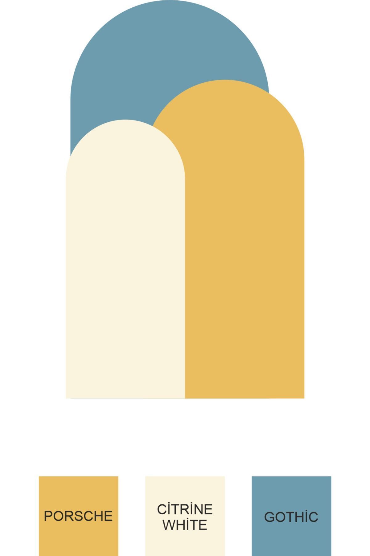 Bohem Oval Boho 3'lü Duvar Sticker - Şık ve Modern Dekorasyon İçin-Gothic