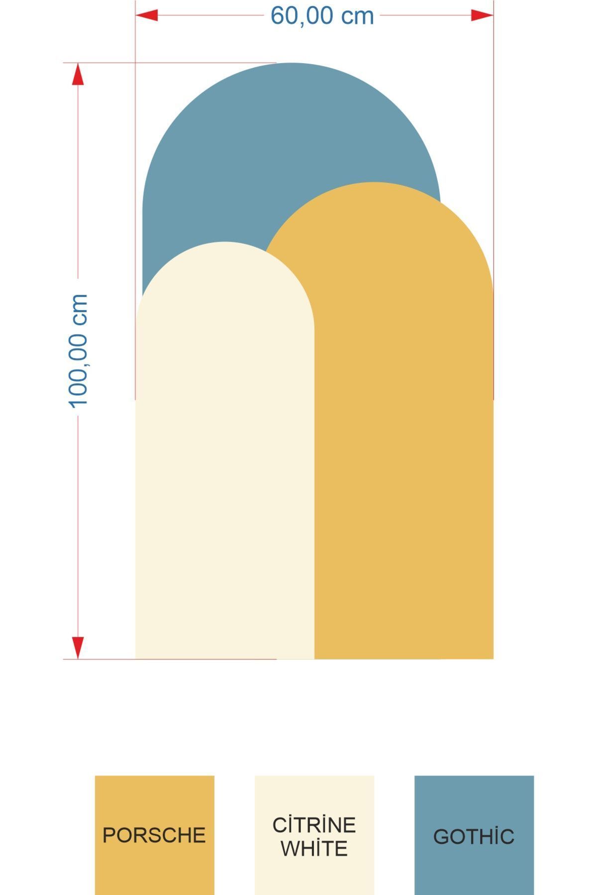 Bohem Oval Boho 3'lü Duvar Sticker - Şık ve Modern Dekorasyon İçin-Gothic