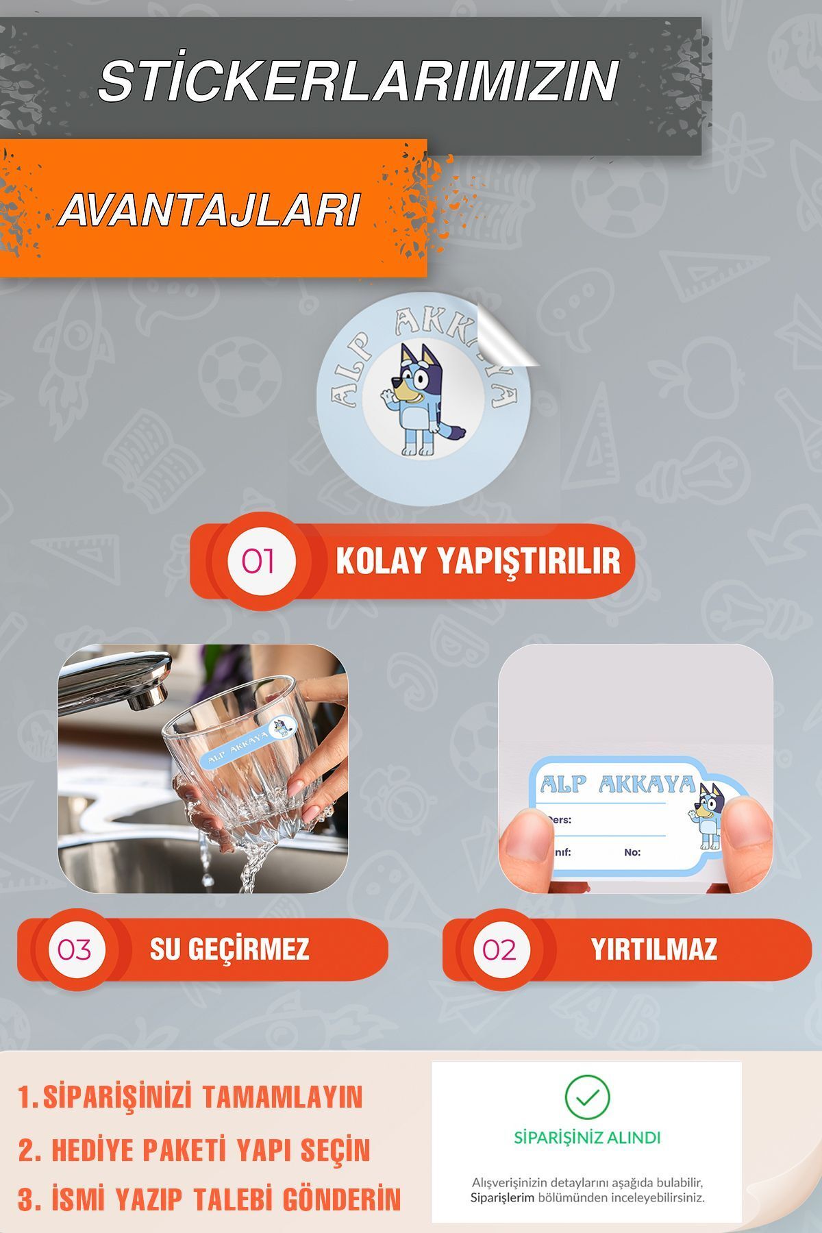 Atatürk Kreş & Okul Etiketi Kalem-defter 226 Parça