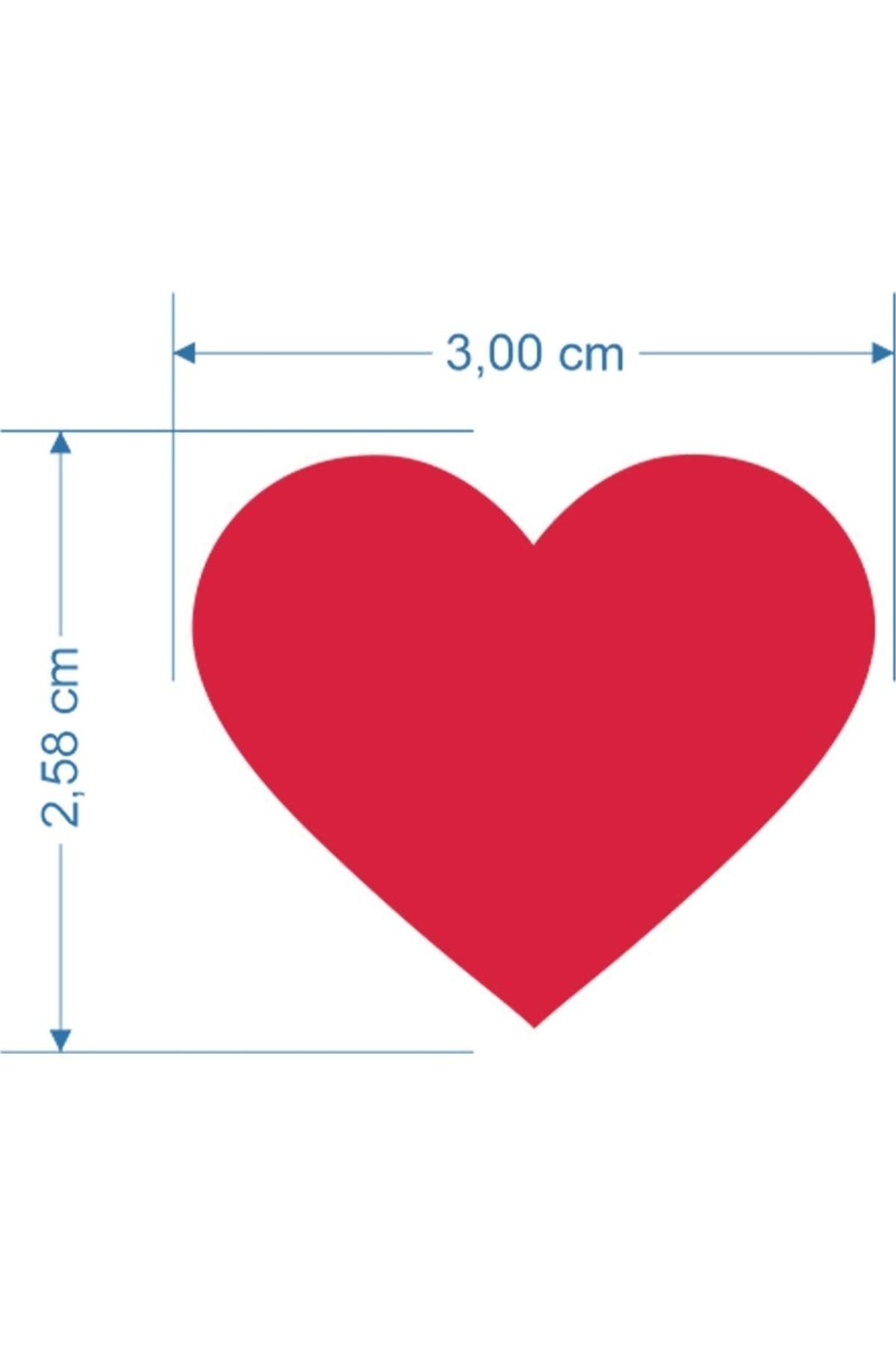 Kalp Etiket 100 Adet 3 Cm Hediye Paketleme Sticker