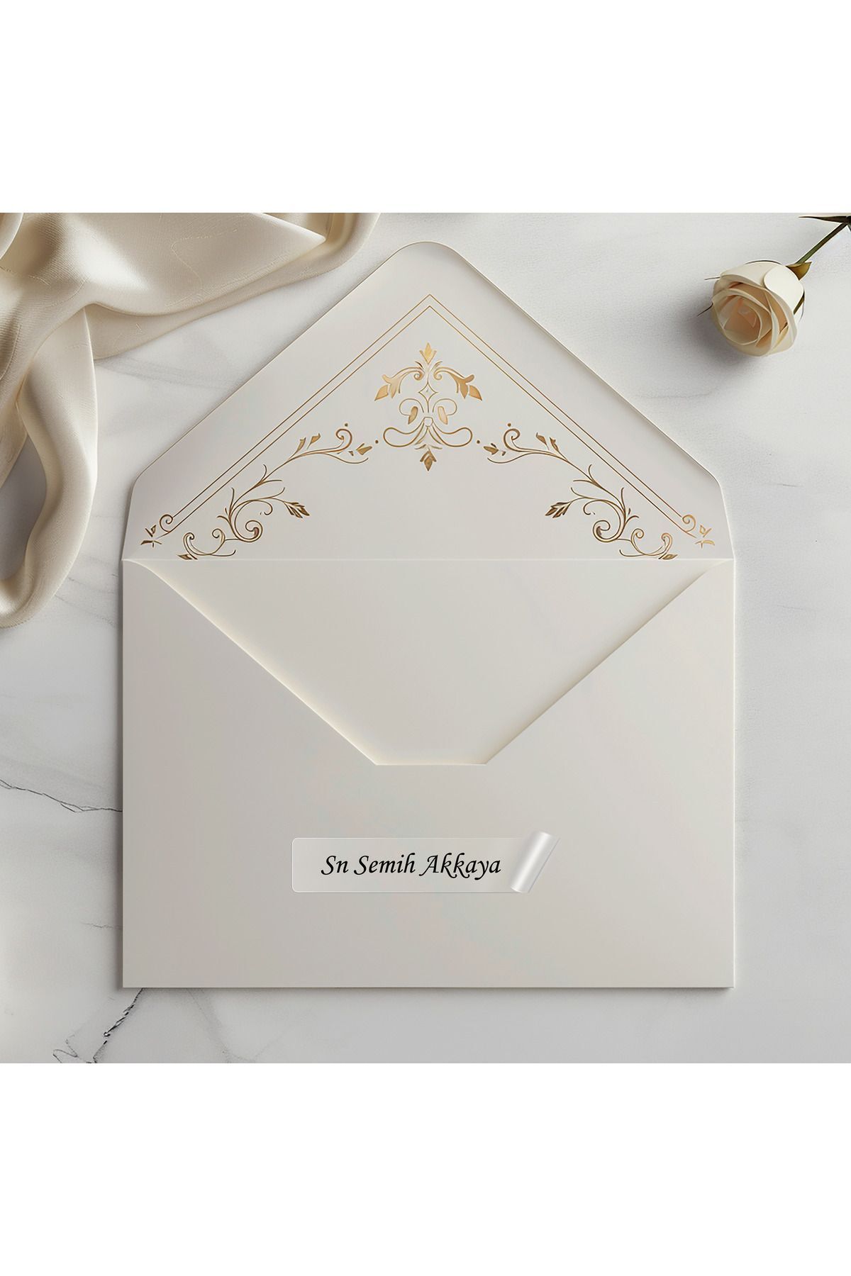 Kişiye Özel Şeffaf Etiket - Düğün Davetiyesi Zarfı Için Misafir Isimli - 1x9 Cm - 125 Adet