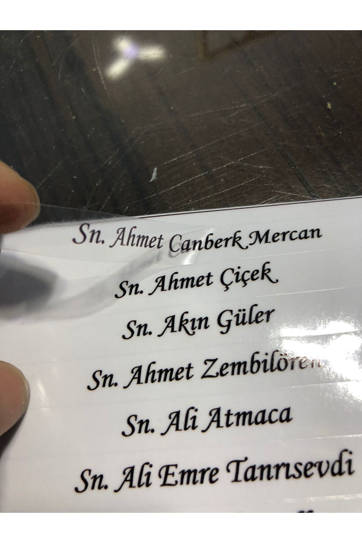Kişiye Özel Şeffaf Etiket - Düğün Davetiyesi Zarfı Için Misafir Isimli - 1x9 Cm - 125 Adet