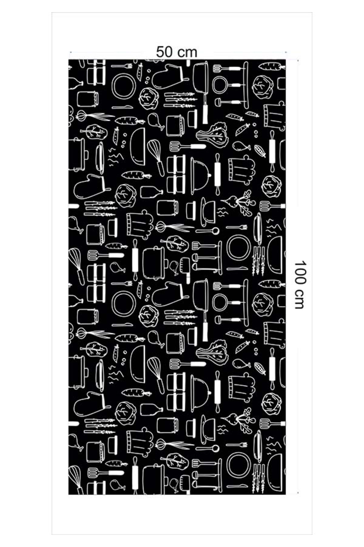 Mutfak Tezgah Arası Fayans Mat Folyo Kaplama Sticker 50x100 Cm M004