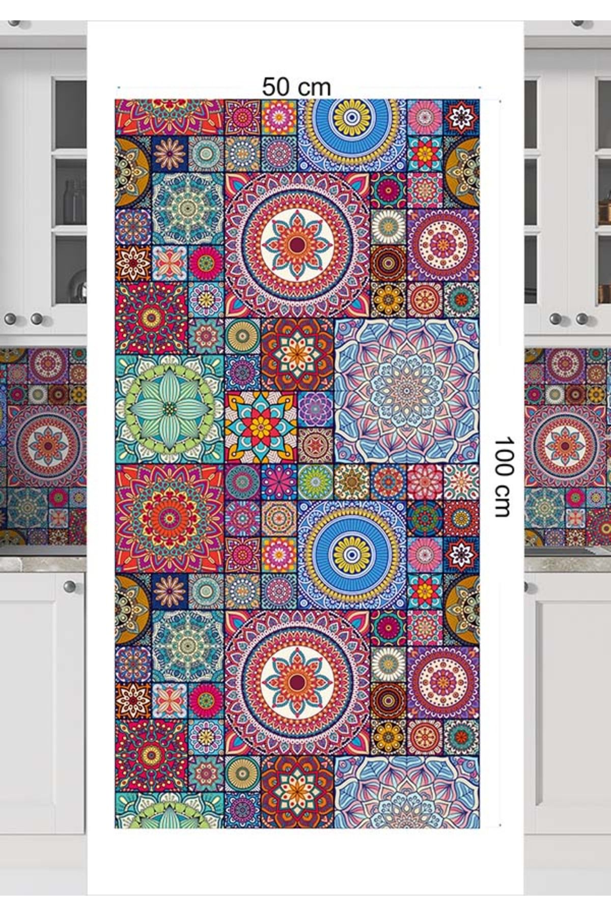 Mutfak Tezgah Arası Fayans Mat Folyo Kaplama Sticker 50x100 Cm M011