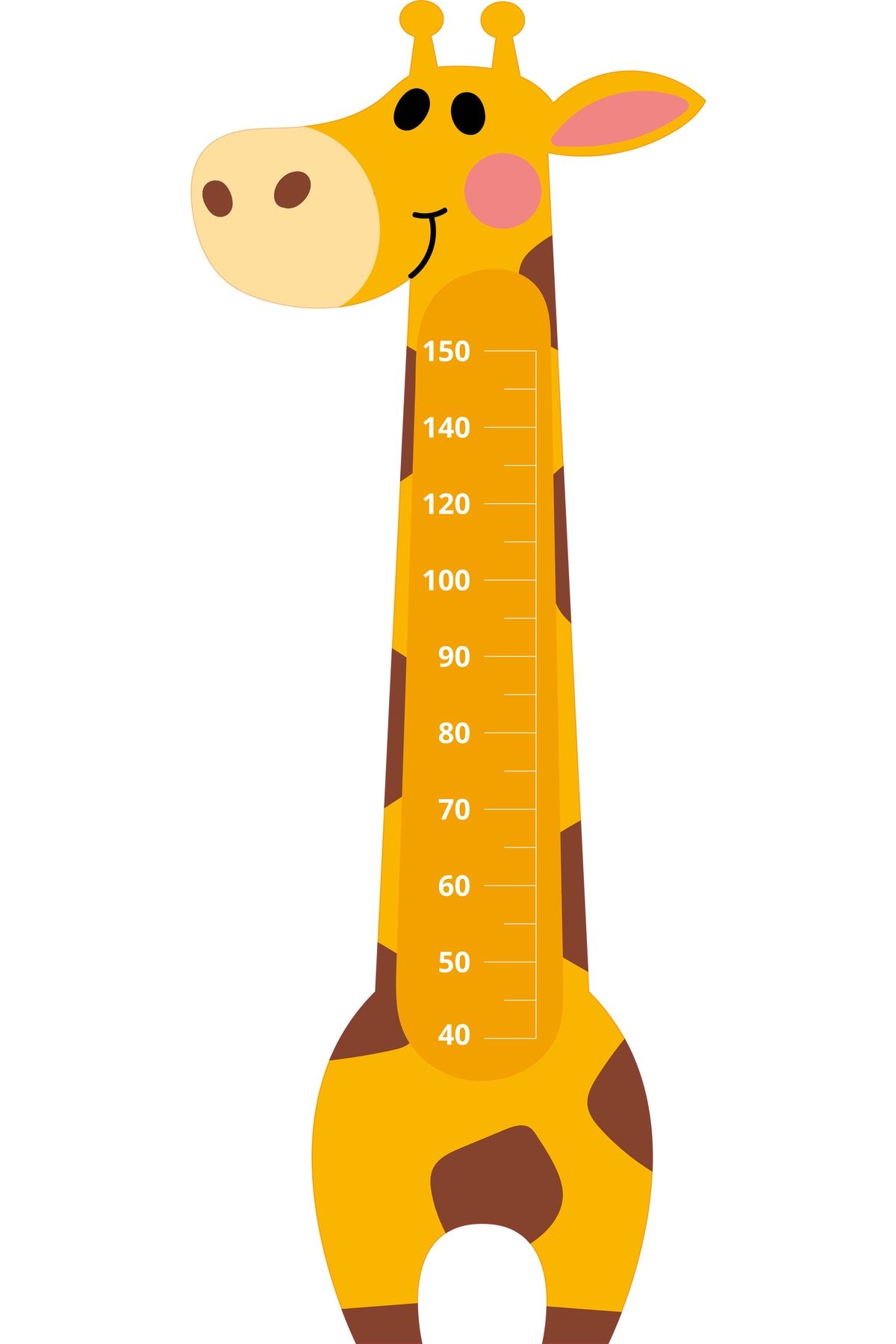 Çocuk Odası Boy Cetveli Sevimli Zürafa
