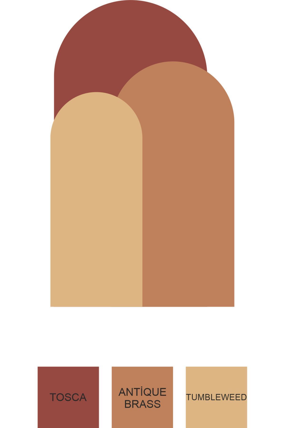 Bohem Oval Boho 3'lü Duvar Sticker - Şık ve Modern Dekorasyon İçin-Tosca