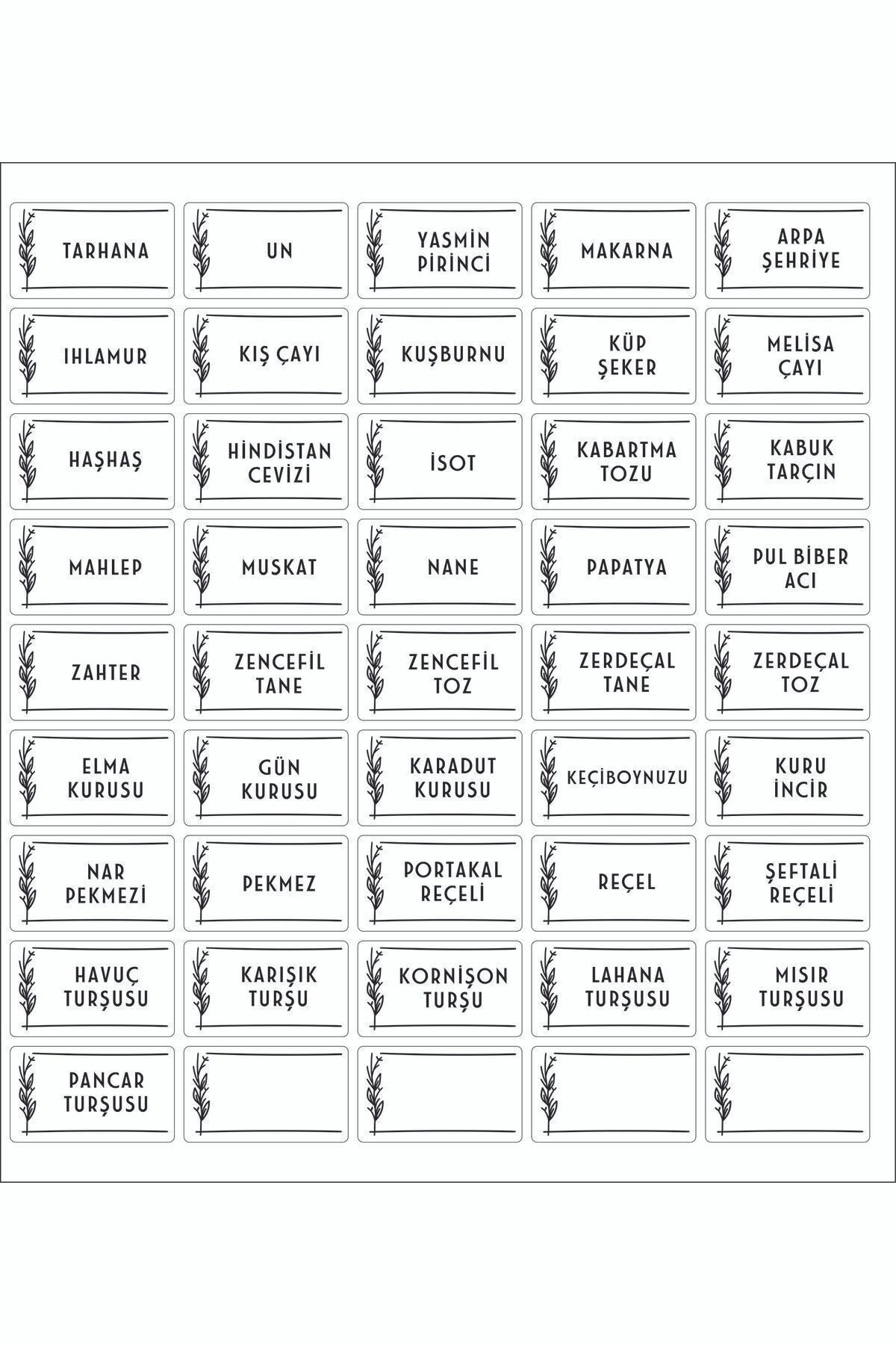 230 Çeşit Şeffaf Kavanoz Ve Baharatlık Etiketi - Dayanıklı Ve Su Geçirmez