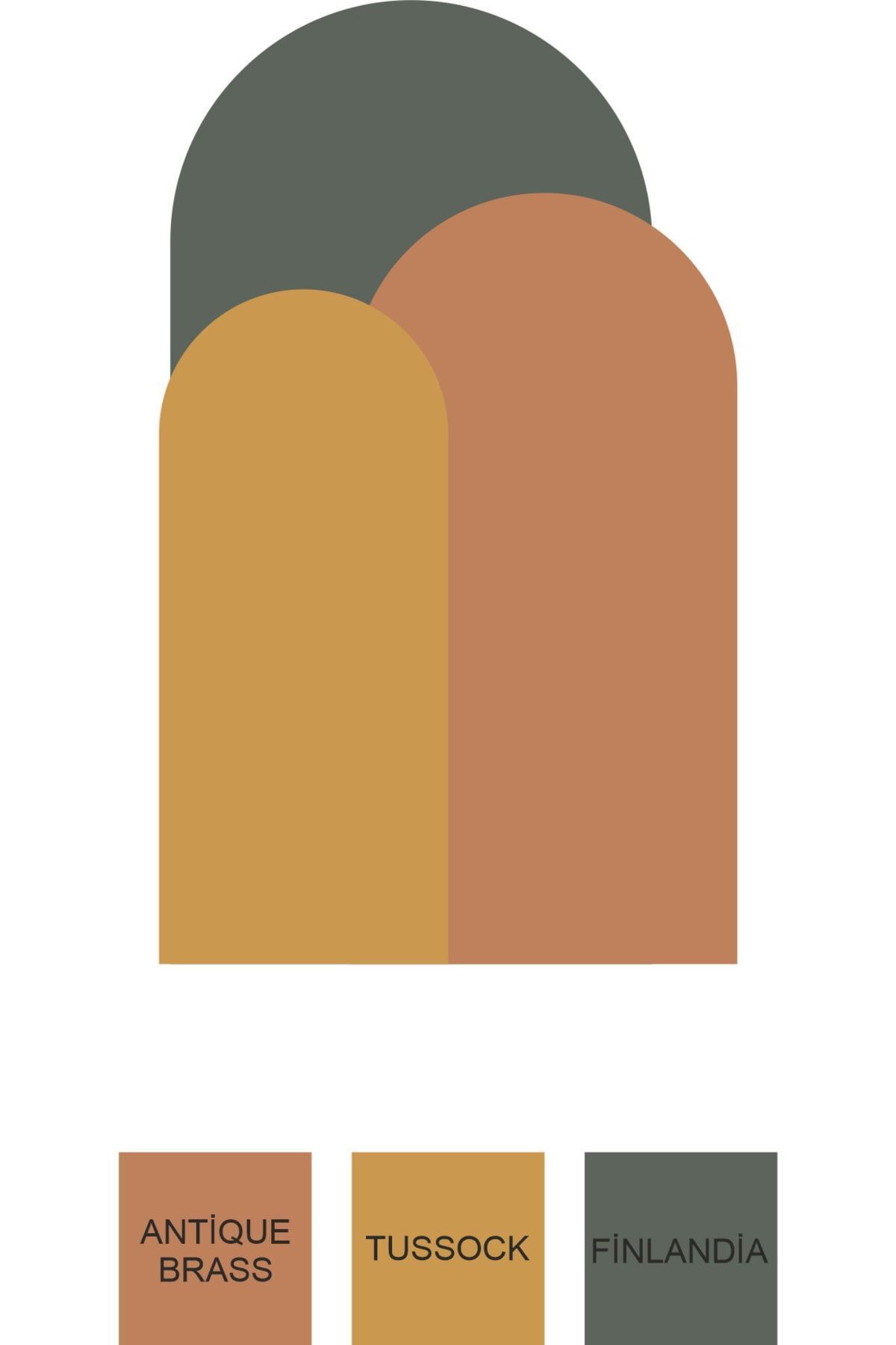 Bohem Oval Boho 3'lü Duvar Sticker - Şık ve Modern Dekorasyon İçin-Finlandia