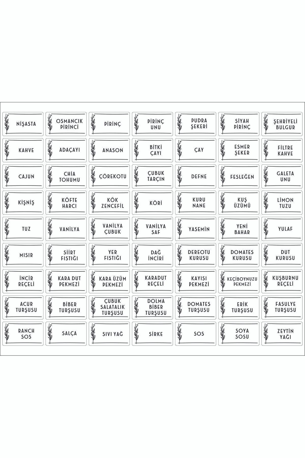 230 Çeşit Şeffaf Kavanoz Ve Baharatlık Etiketi - Dayanıklı Ve Su Geçirmez