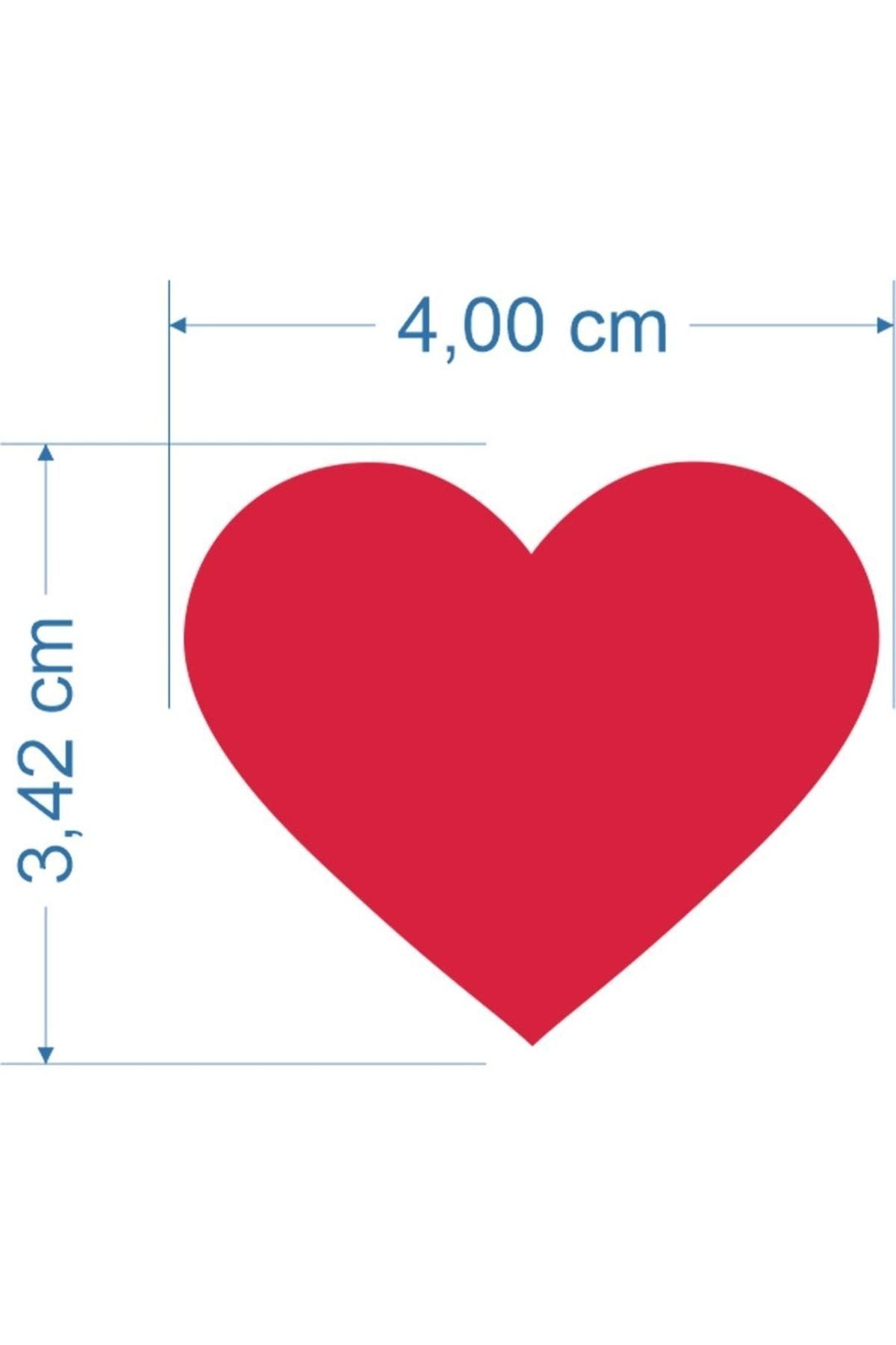 Kalp Etiket 100 Adet 4 cm Hediye Paketleme Sticker