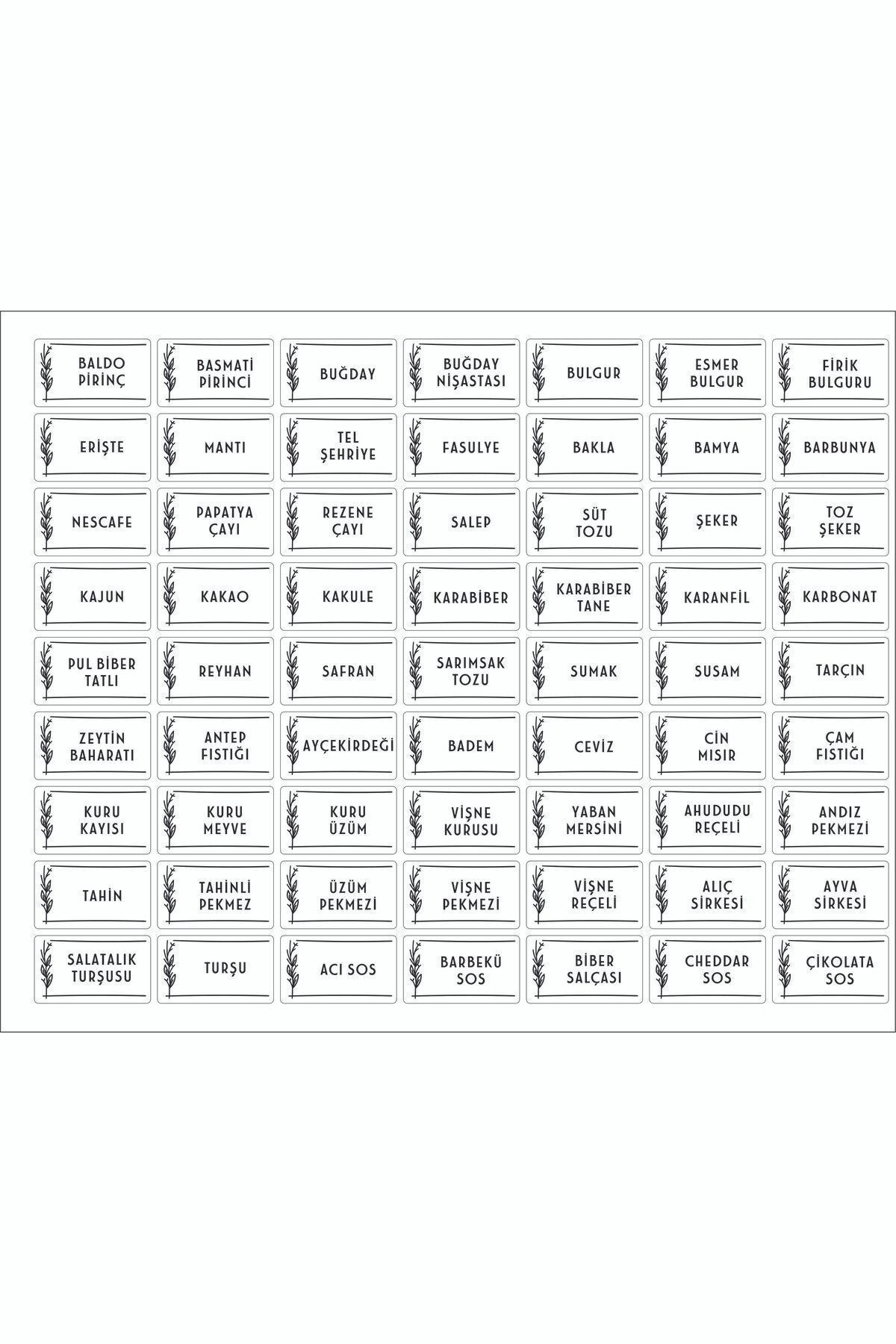 230 Çeşit Şeffaf Kavanoz Ve Baharatlık Etiketi - Dayanıklı Ve Su Geçirmez