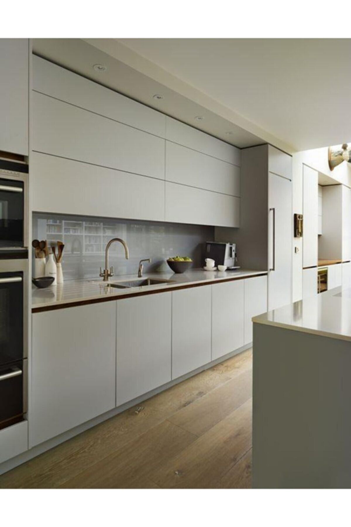 Parlak Beyaz Yapışkanlı Folyo Mutfak Dolap Ve Mobilya Kaplama Folyosu Alman 100x100 Cm