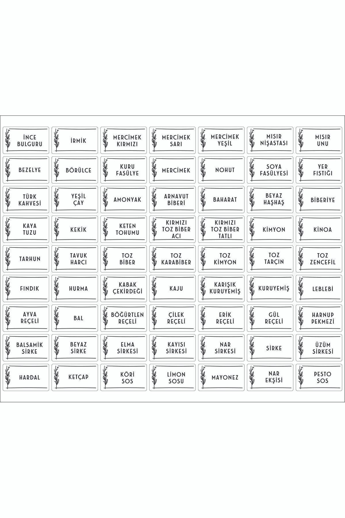 230 Çeşit Şeffaf Kavanoz Ve Baharatlık Etiketi - Dayanıklı Ve Su Geçirmez